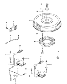 Fh721v-As15 Flywheel And Electrical Diagram and Parts List for M60-KW 53AB5DCX150-25-HP Cub Cadet Lawn Tractor
